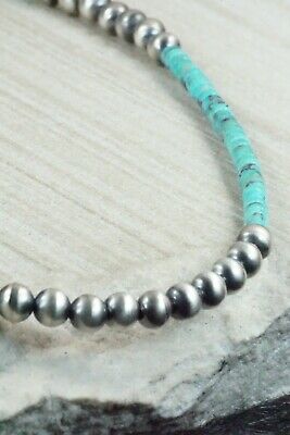 Turquoise & Sterling Silver Necklace - Navajo