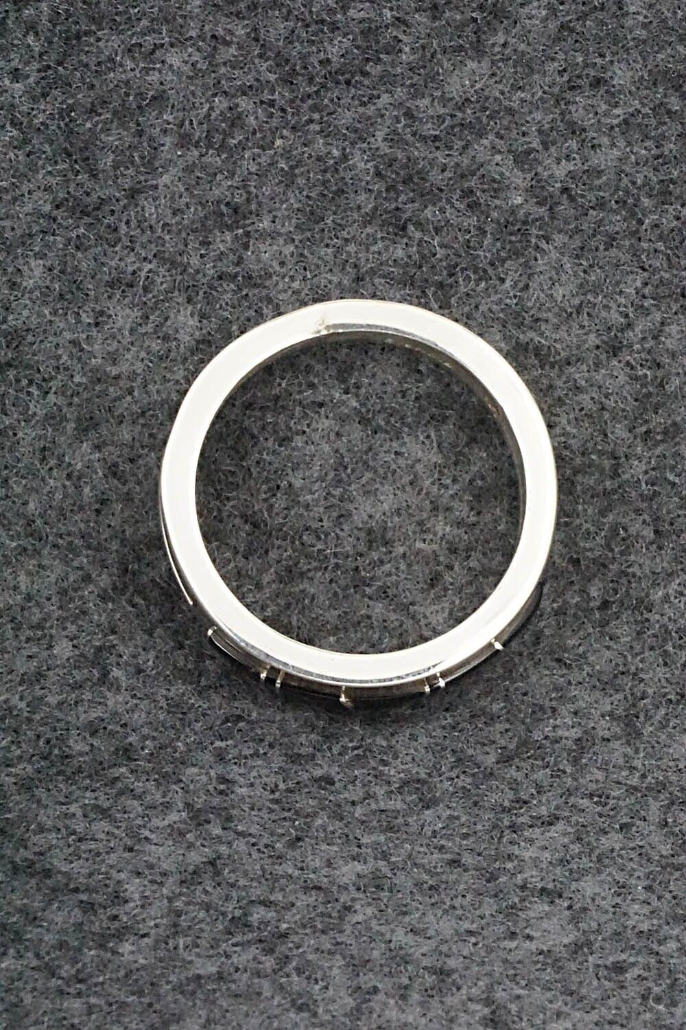 Onyx & Sterling Silver Inlay Ring - Wilbert Muskett Jr. - Size 11.5