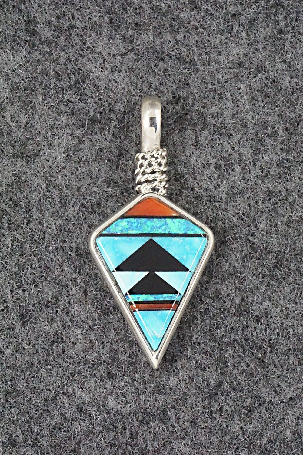 Multi Stone & Sterling Silver Pendant - Rene Roanhorse