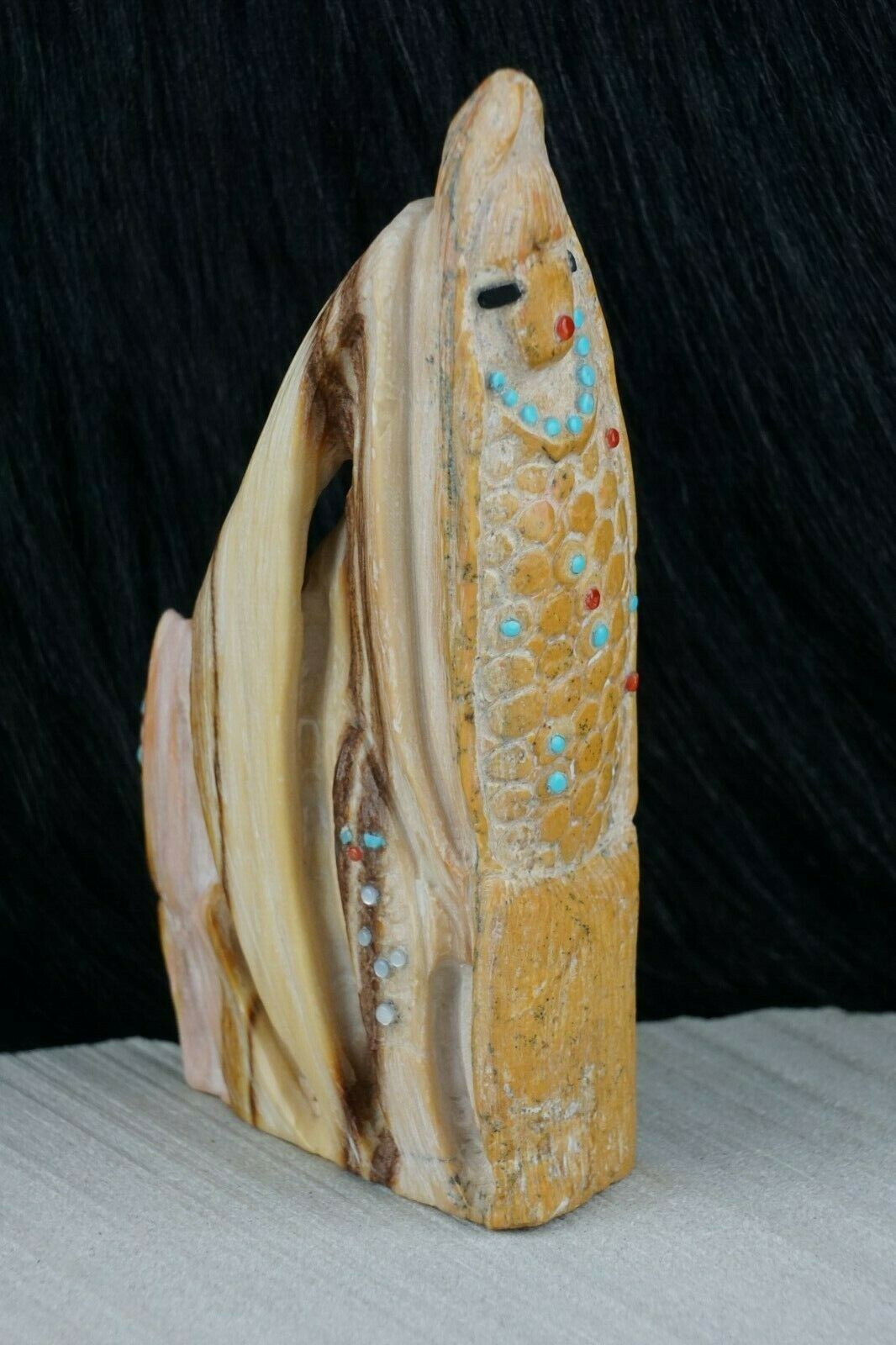 Corn Maiden Zuni Fetish Carving - Derrick Kaamasee - High Lonesome Trading