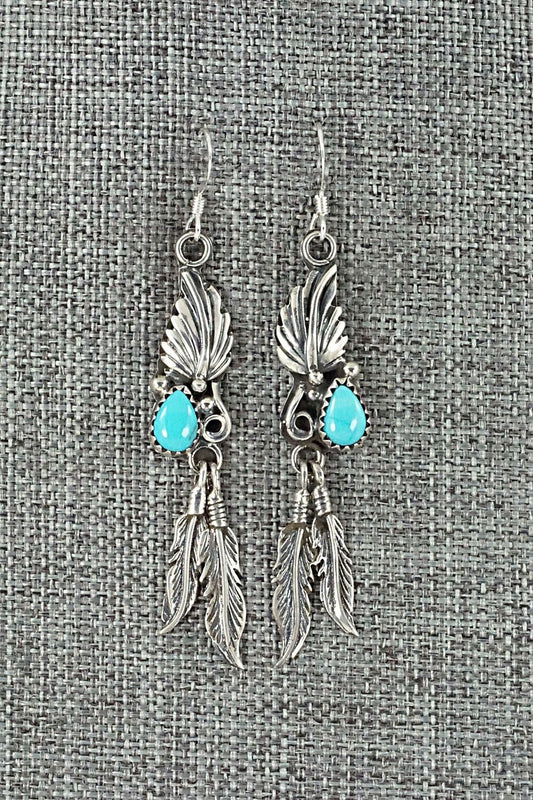 Turquoise & Sterling Silver Earrings - Etta Larry