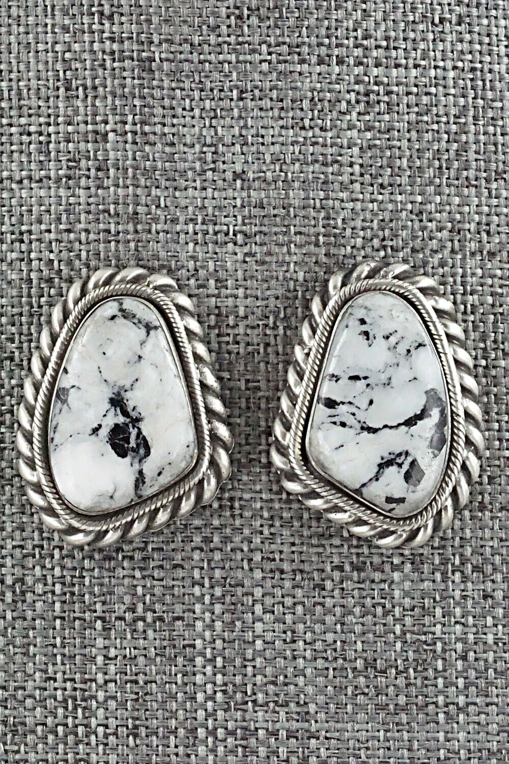 White Buffalo & Sterling Silver Earrings - Sharon McCarthy