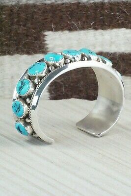 Turquoise & Sterling Silver Bracelet - Leslie Nez