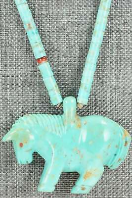 Horse Zuni Fetish Carving Necklace - Andres Quandelacy