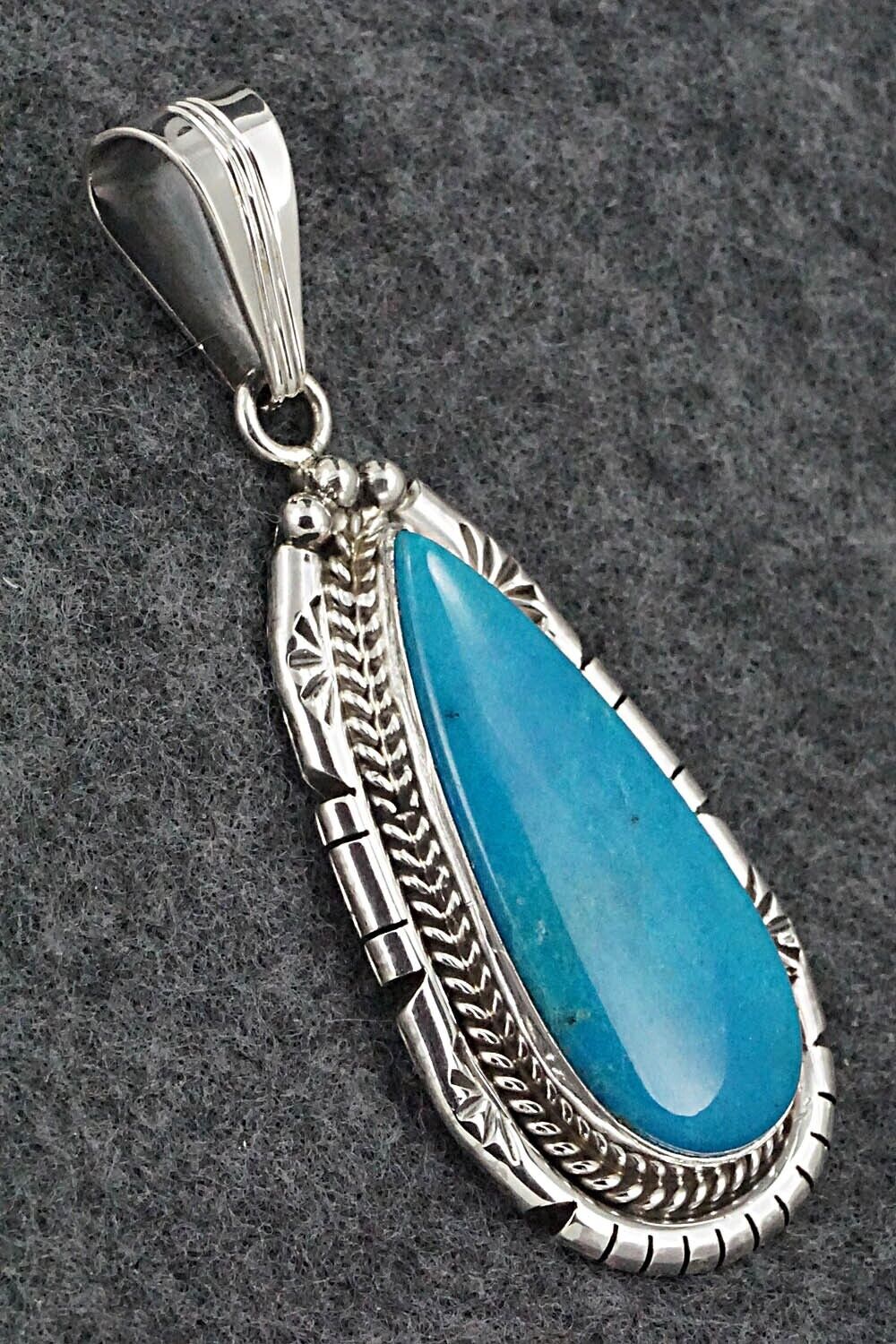 Turquoise & Sterling Silver Pendant - Samuel Yellowhair