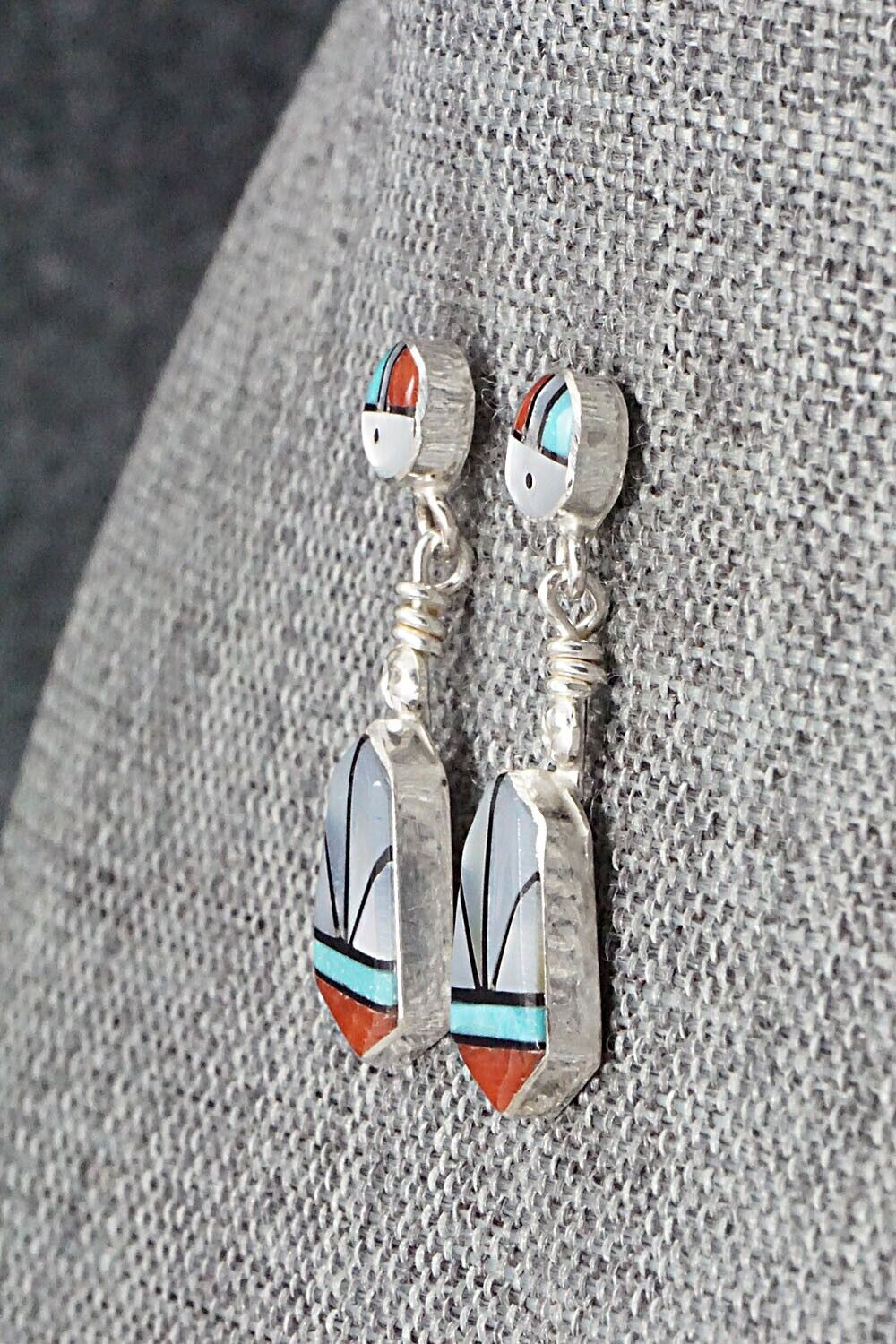 Multi Stone Inlay & Sterling Silver Earrings - Ola Eriacho