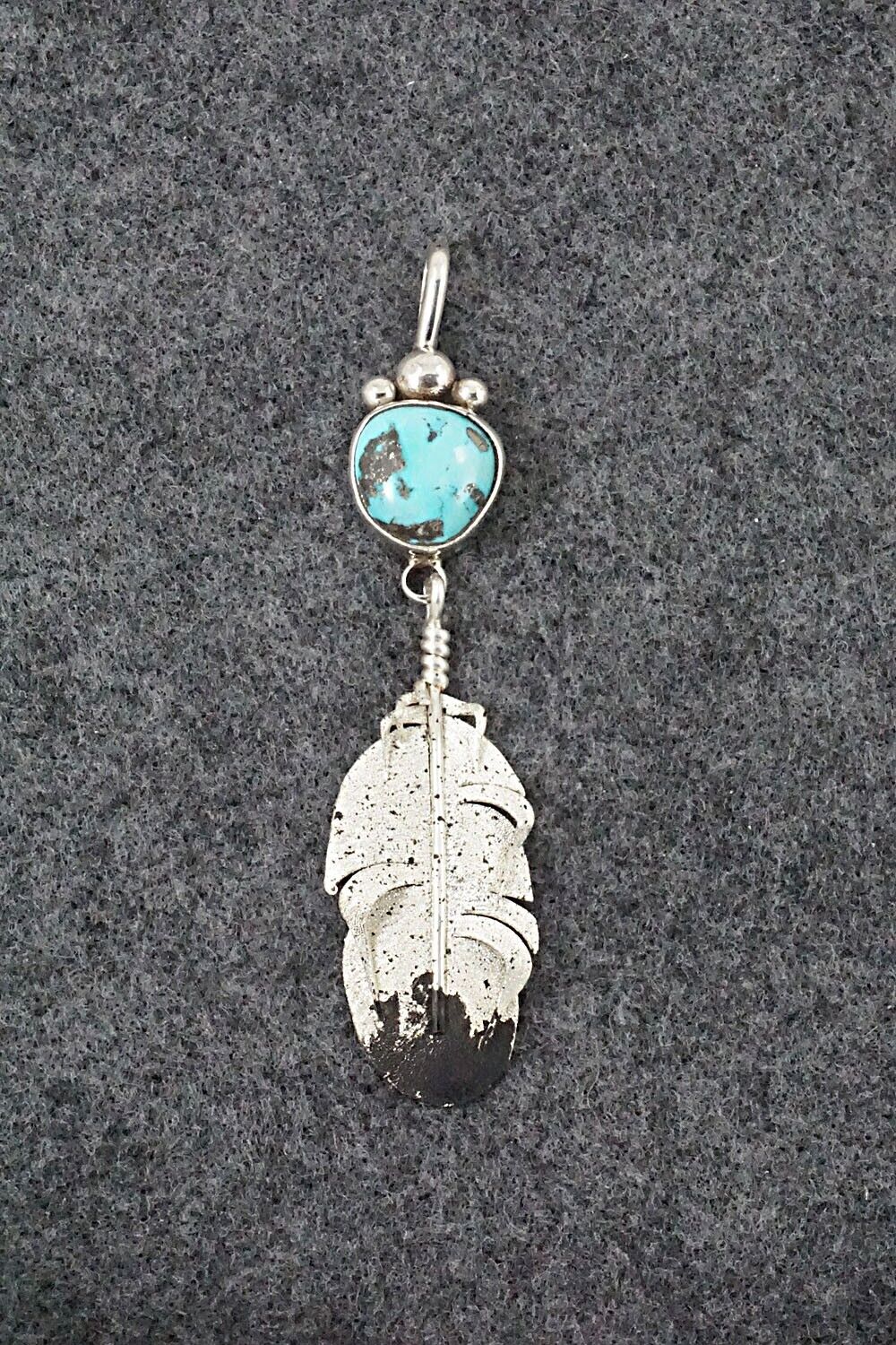 Turquoise & Sterling Silver Pendant - Ernest Rangel