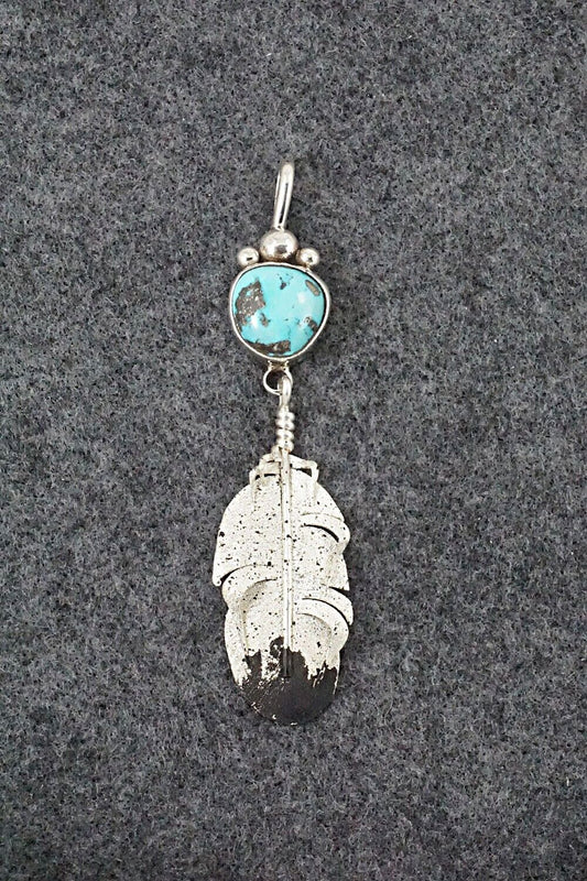 Turquoise & Sterling Silver Pendant - Ernest Rangel