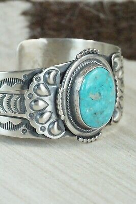 Navajo Turquoise and Sterling Silver Bracelet - Raymond Delgarito