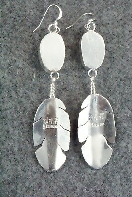 Turquoise & Sterling Silver Feather Earrings - Ben Begay