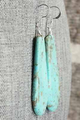 Turquoise & Sterling Silver Earrings - Lupe Lovato
