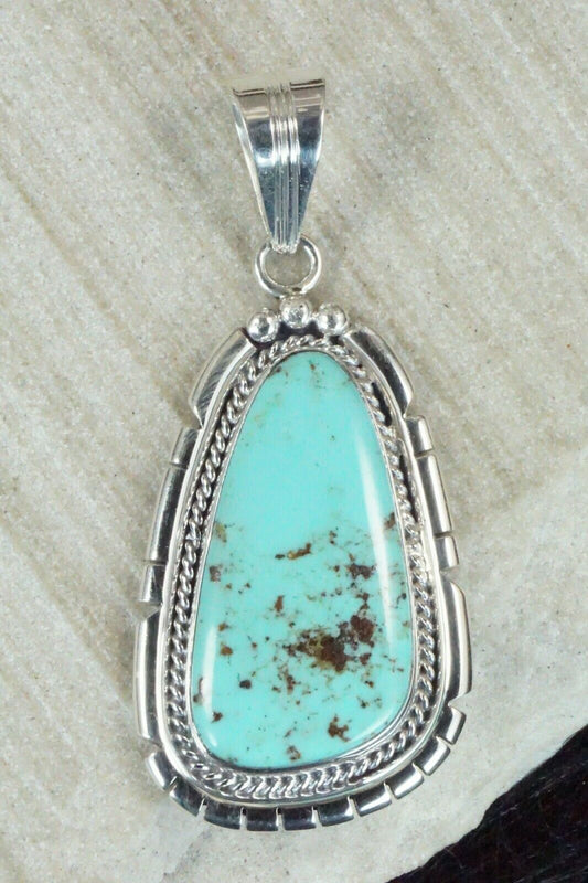 Turquoise and Sterling Silver Pendant - Samuel Yellowhair