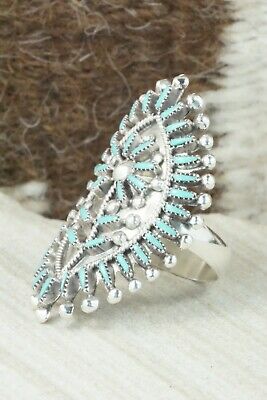 Turquoise & Sterling Silver Ring - Vincent Johnson - Size 9