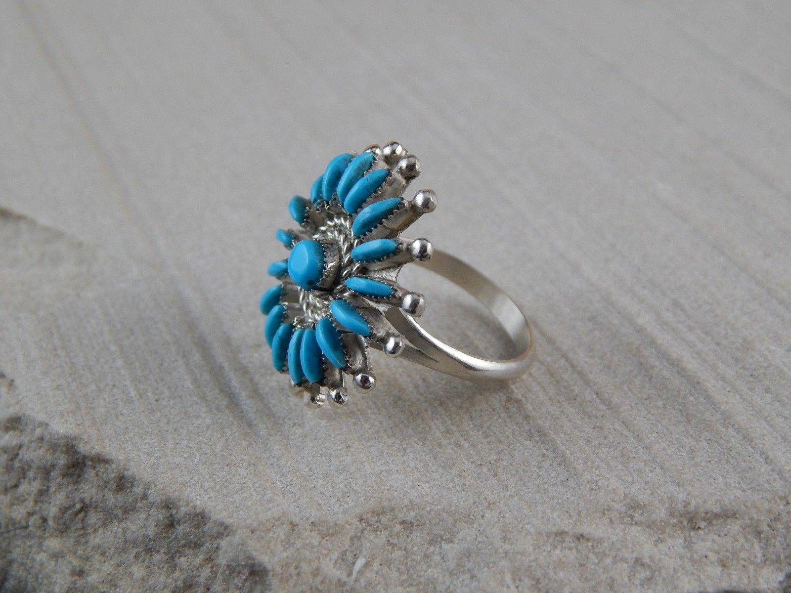 Zuni Sterling Silver & Turquoise Bracelet & Ring - Evangeline Wyaco - High Lonesome Trading