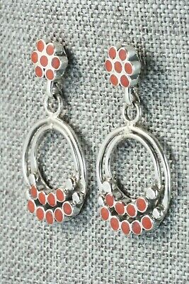 Coral & Sterling Silver Earrings - Michelle Peina