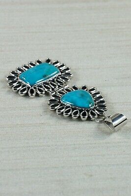 Navajo Turquoise and Sterling Silver Pendant - Native American - High Lonesome Trading