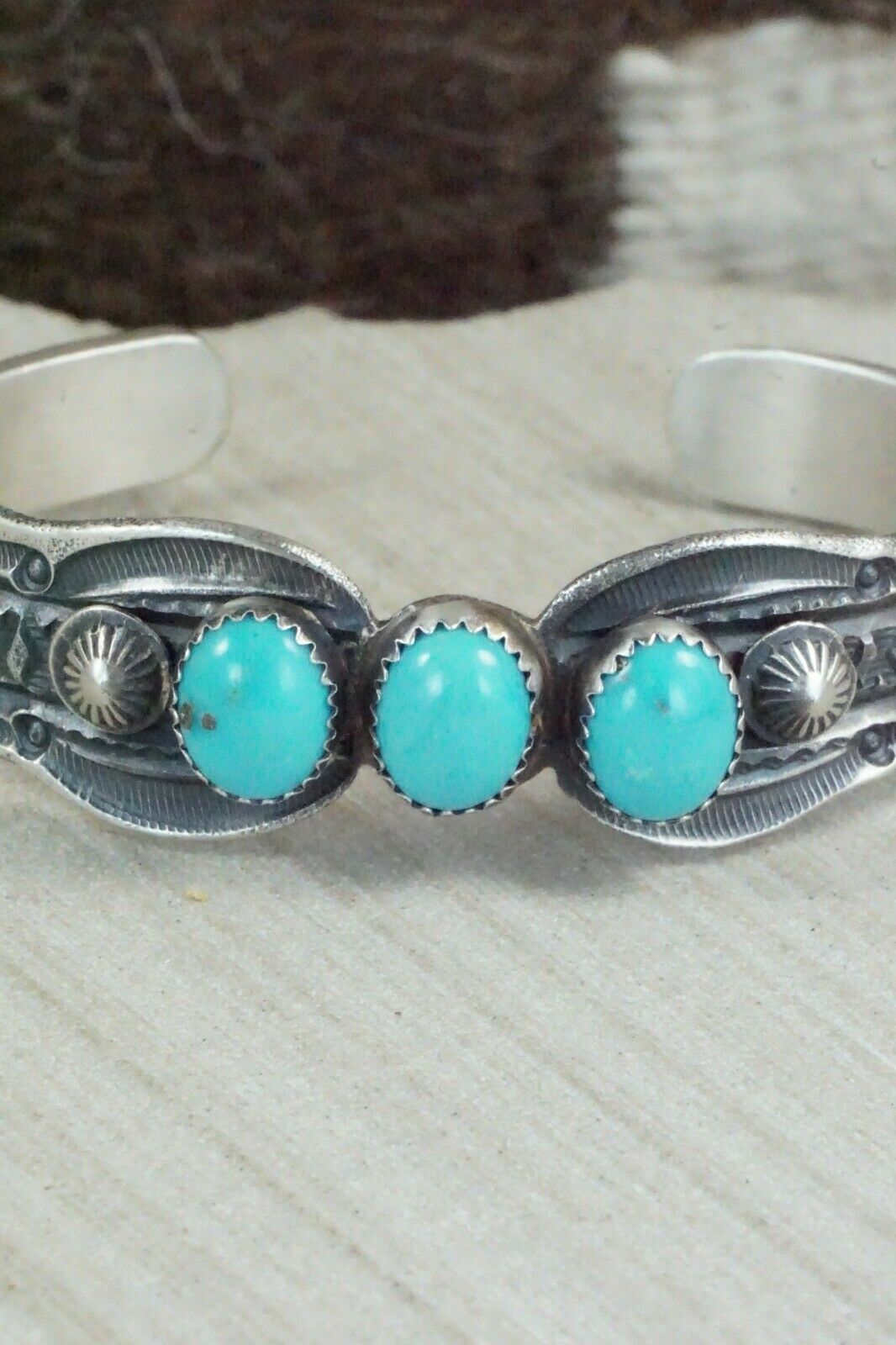 Turquoise and Sterling Silver Bracelet - Eva & Linberg Billah