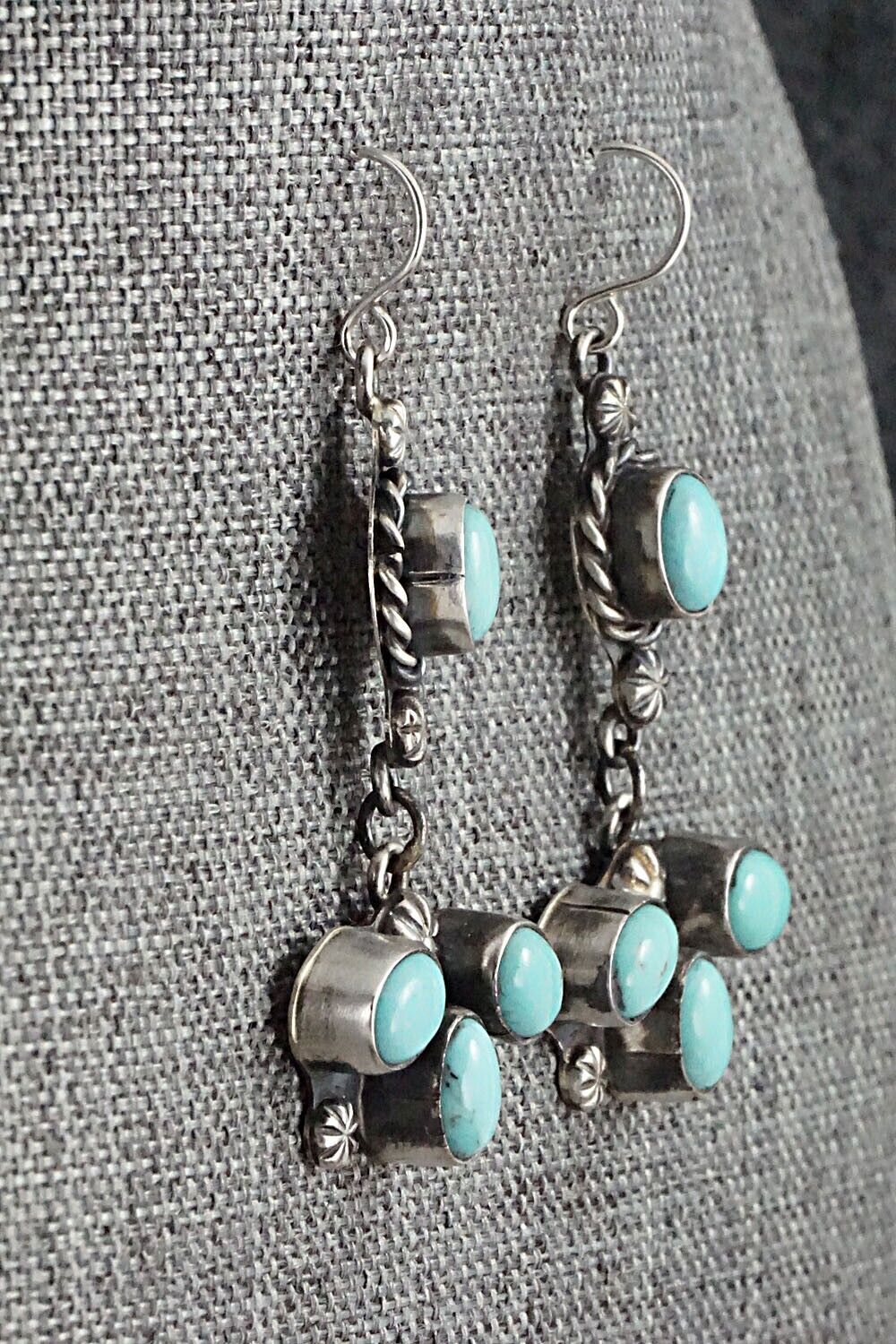 Turquoise & Sterling Silver Earrings - Wilson Dawes