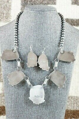 Navajo Turquoise & Sterling Silver Necklace and Earrings Set - Tom Lewis - High Lonesome Trading