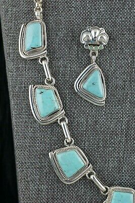 Navajo Turquoise & Sterling Silver Necklace Set - Raymond Delgarito - High Lonesome Trading