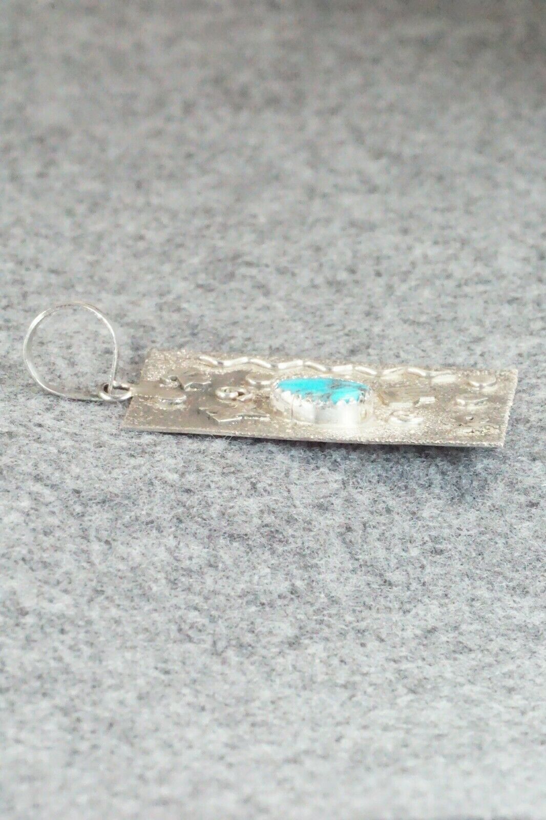 Turquoise & Sterling Silver Pendant - Shirley Skeets