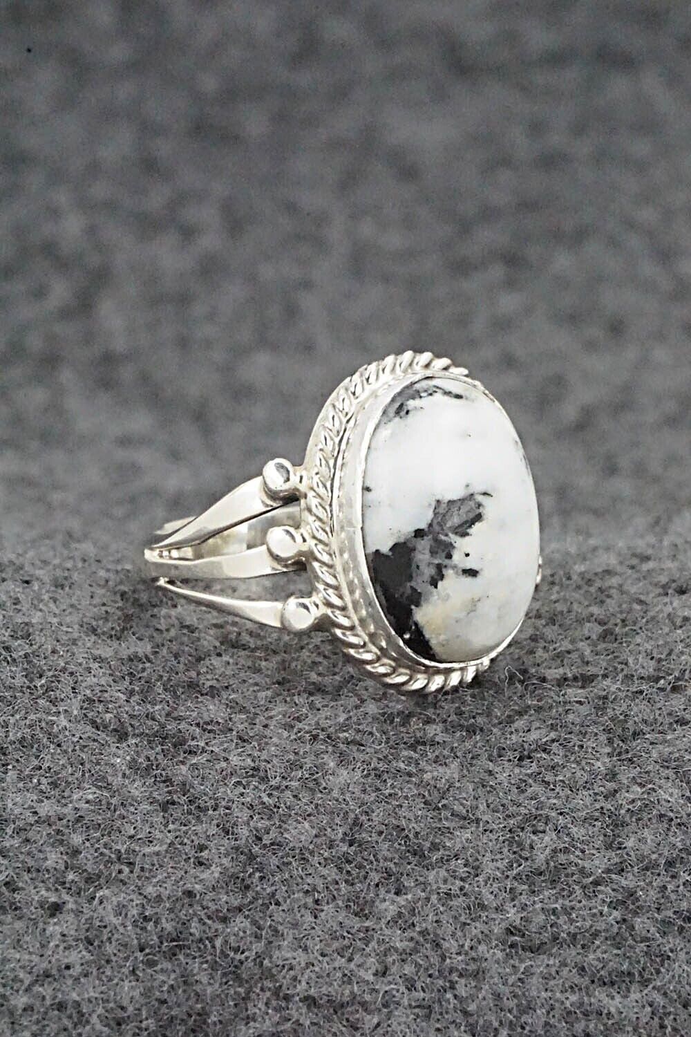 White Buffalo & Sterling Silver Ring - Grace Kenneth - Size 7.5