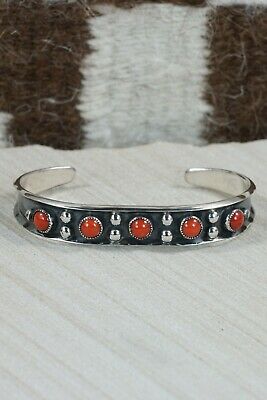 Navajo Coral & Sterling Silver Bracelet - Paul Largo