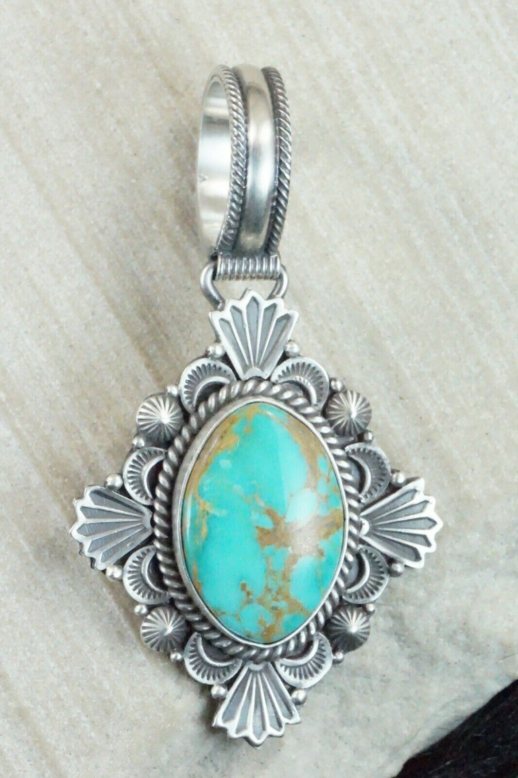 Royston Turquoise and Sterling Silver Pendant - Michael Calladitto
