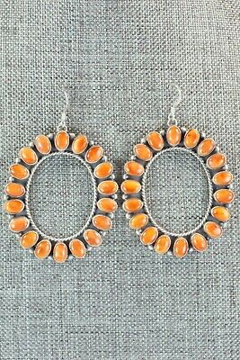 Spiny Oyster & Sterling Silver Earrings - Eula Wylie