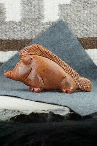 Razorback Hog Zuni Fetish Carving - Louise Ponchuella