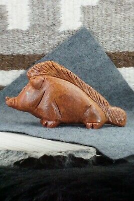 Razorback Hog Zuni Fetish Carving - Louise Ponchuella