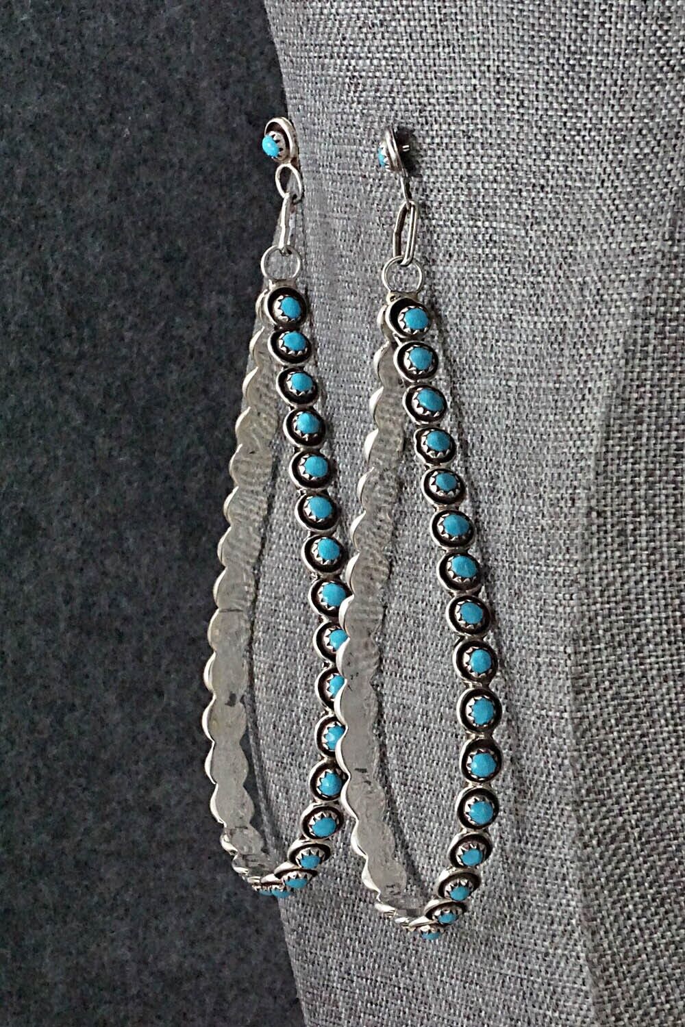 Turquoise & Sterling Silver Earrings - Florenda Lonasee