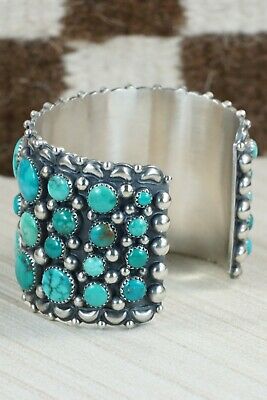 Navajo Turquoise and Sterling Silver Bracelet - Tom Lewis