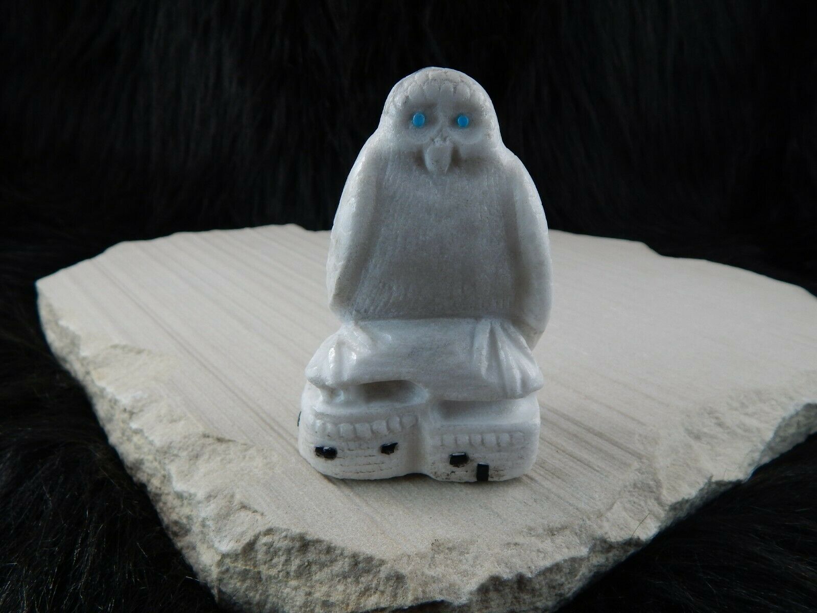 Owl Zuni Fetish Carving - Derrick Kaamasee - High Lonesome Trading