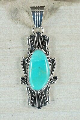 Navajo Turquoise and Sterling Silver Pendant - Daniel Benally
