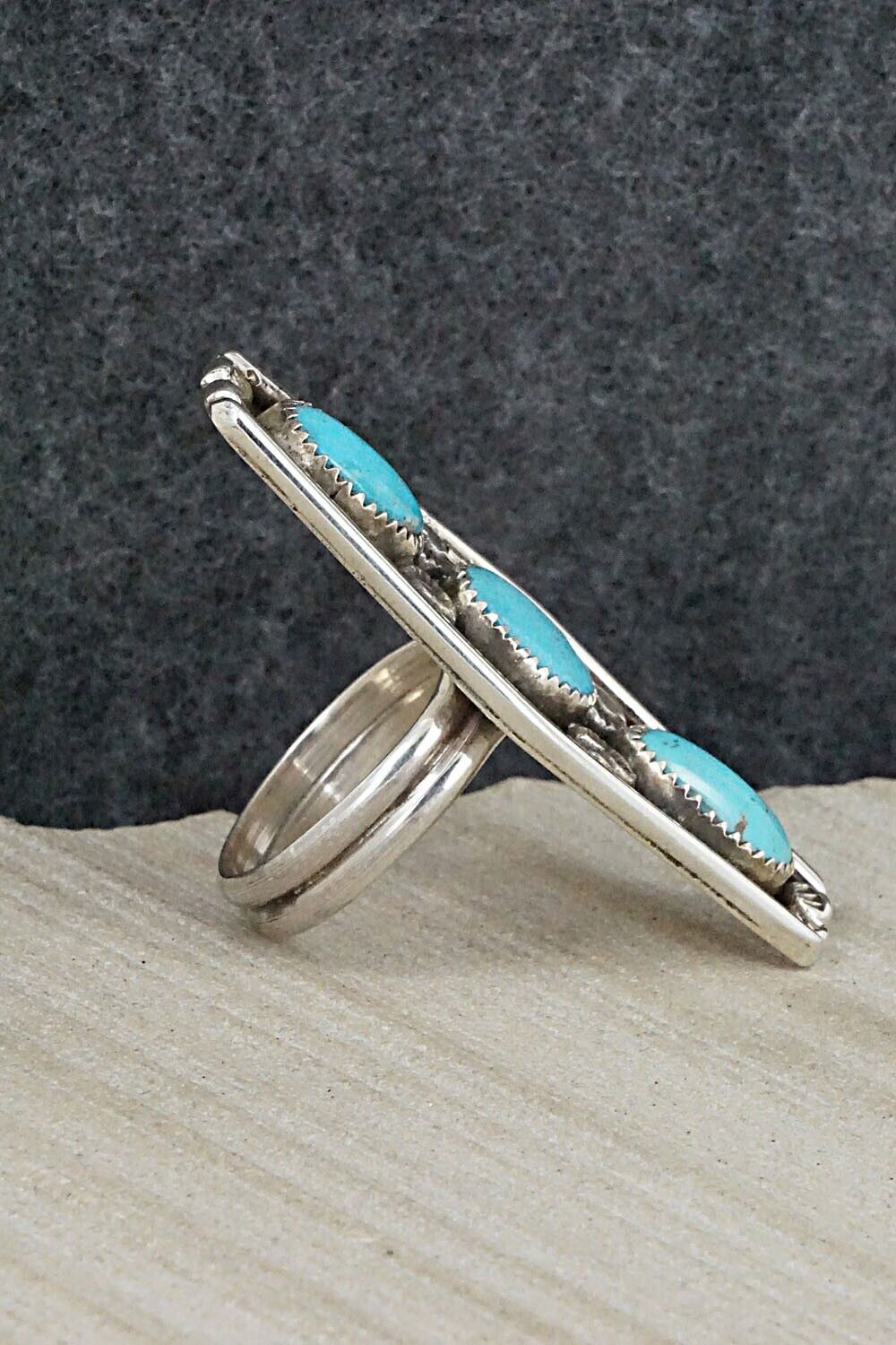 Turquoise & Sterling Silver Ring - Priscilla Reeder - Size 9