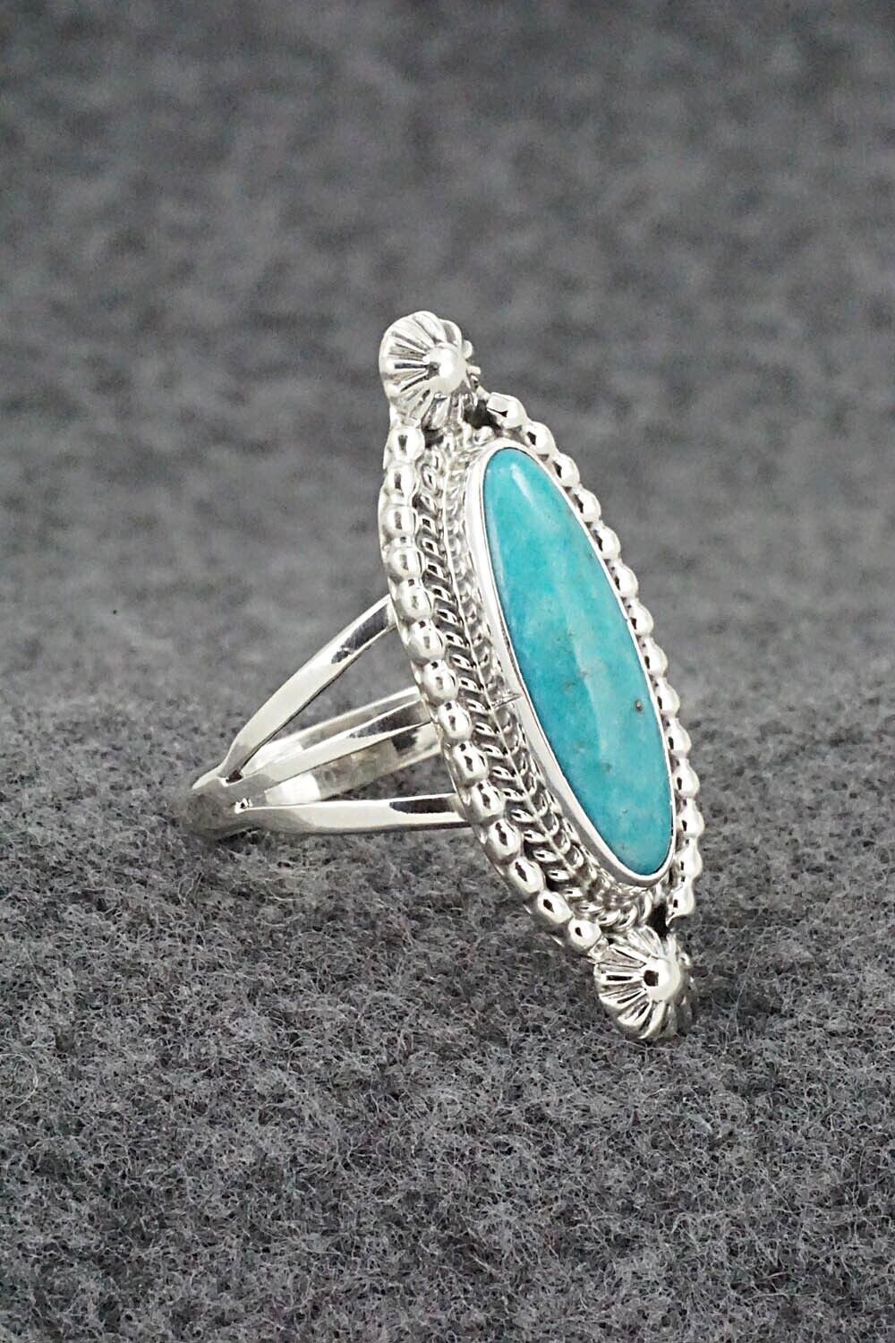 Turquoise & Sterling Silver Ring - Samuel Yellowhair - Size 7.75