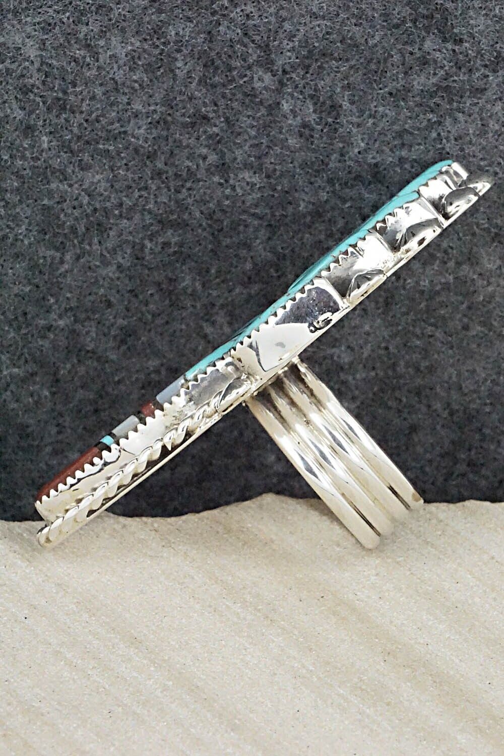 Multi-Stone & Sterling Silver Ring - Ben Livingston - Size 9.5