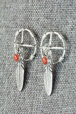 Coral & Sterling Silver Earrings - Elaine Shirley
