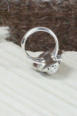White Buffalo & Sterling Silver Ring - Daniel Benally - Size 5.5