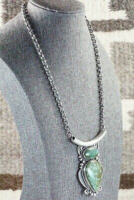 Turquoise & Sterling Silver Necklace - Raymond Delgarito