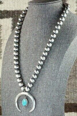 Turquoise & Sterling Silver Pearl Necklace - Jan Mariano - High Lonesome Trading