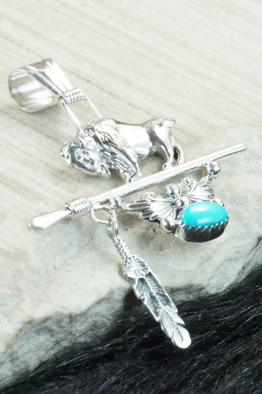 Turquoise & Sterling Silver Pendant - Davey Morgan