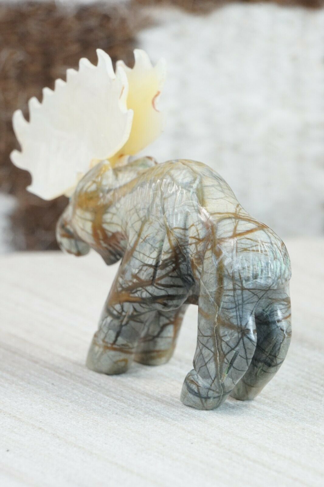 Moose Zuni Fetish Carving - Jonas Hastito
