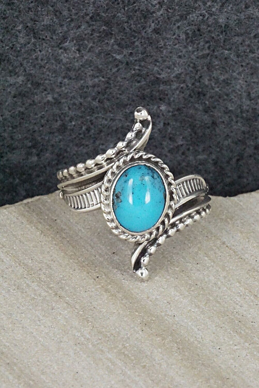 Turquoise & Sterling Silver Ring - Thomas Yazzie - Size 8