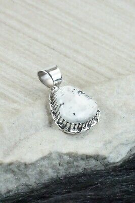 White Buffalo & Sterling Silver Pendant - Alvin Joe