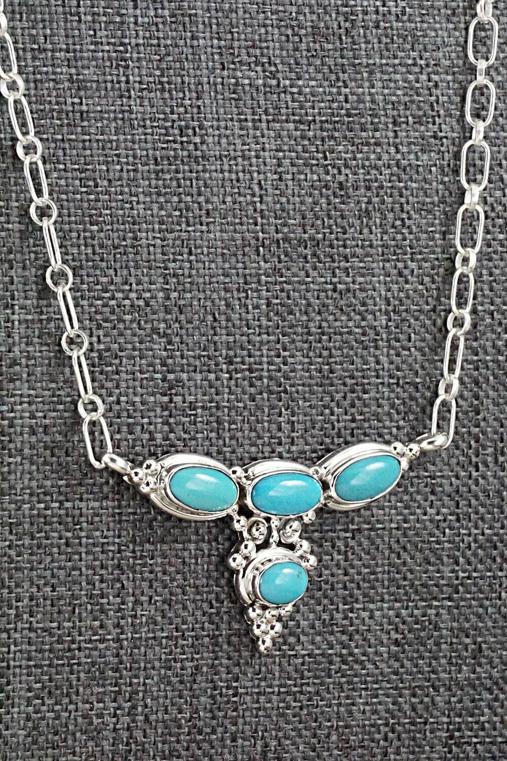 Turquoise & Sterling Silver Necklace - Verley Betone