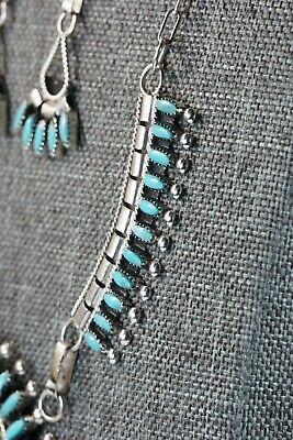 Zuni Turquoise & Sterling Silver Necklace and Earrings Set - Evonne Hustito