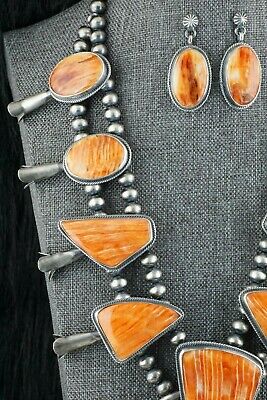 Navajo Spiny Oyster & Sterling Silver Squash Blossom - Raymond Delgarito - High Lonesome Trading