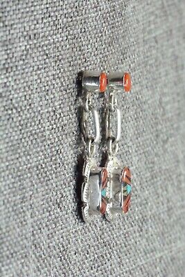Multi Stone Inlay & Sterling Silver Earrings - Ernest Leekela